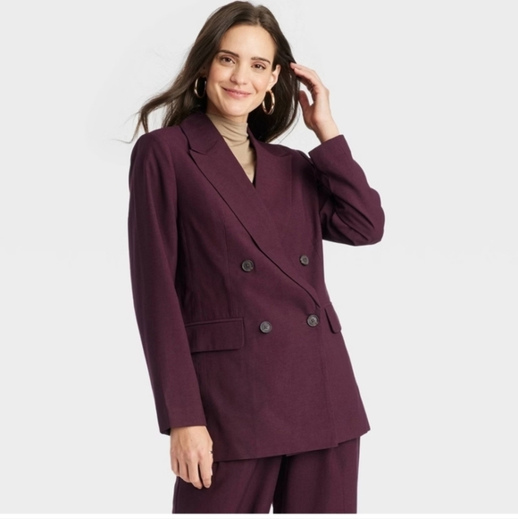 a new day Jackets & Blazers - Women's Double Breasted Blazer - A New Day Burgundy S